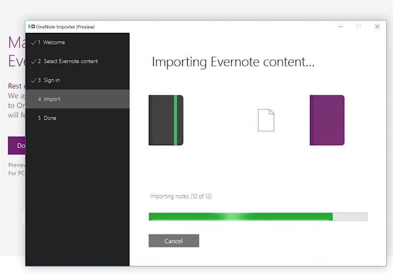 onenote evernote import tool
